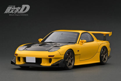 (Preorder) Ignition Model 1:18 INITIAL D Mazda RX-7 (FD3S) Yellow with LED light IG3801