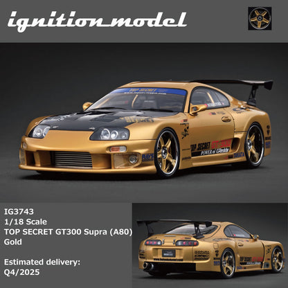 Ignition Model 1:18 TOP SECRET GT300 Supra (A80) Gold/ White IG3743/IG3744 [2 Colors]