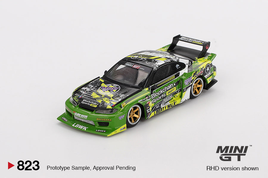 (Preorder) Mini GT 1:64 Nissan LB-Super Silhouette S15 SILVIA #555 V2 2024 – Green – Formula Drift Japan MGT00823-BL