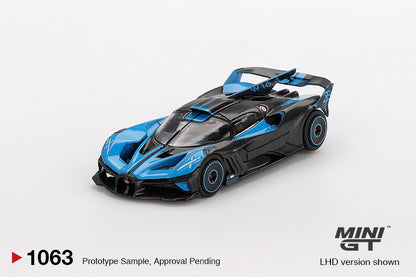(Preorder) Mini GT 1:64 Bugatti Bolide Presentation – Black Blue MGT01063-BL