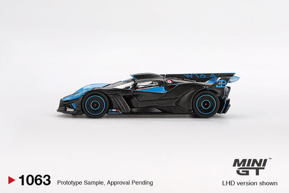(Preorder) Mini GT 1:64 Bugatti Bolide Presentation – Black Blue MGT01063-BL