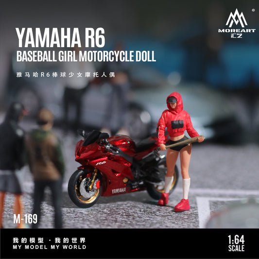 (Preorder) MoreArt 1:64 YAMAHA R6 Baseball Girl Motorcycle Doll MO222169
