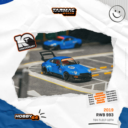 (Preorder) Tarmac Works 1:64 RWB 993 Tarmac Works 10th Anniversary T64-TL017-10TH
