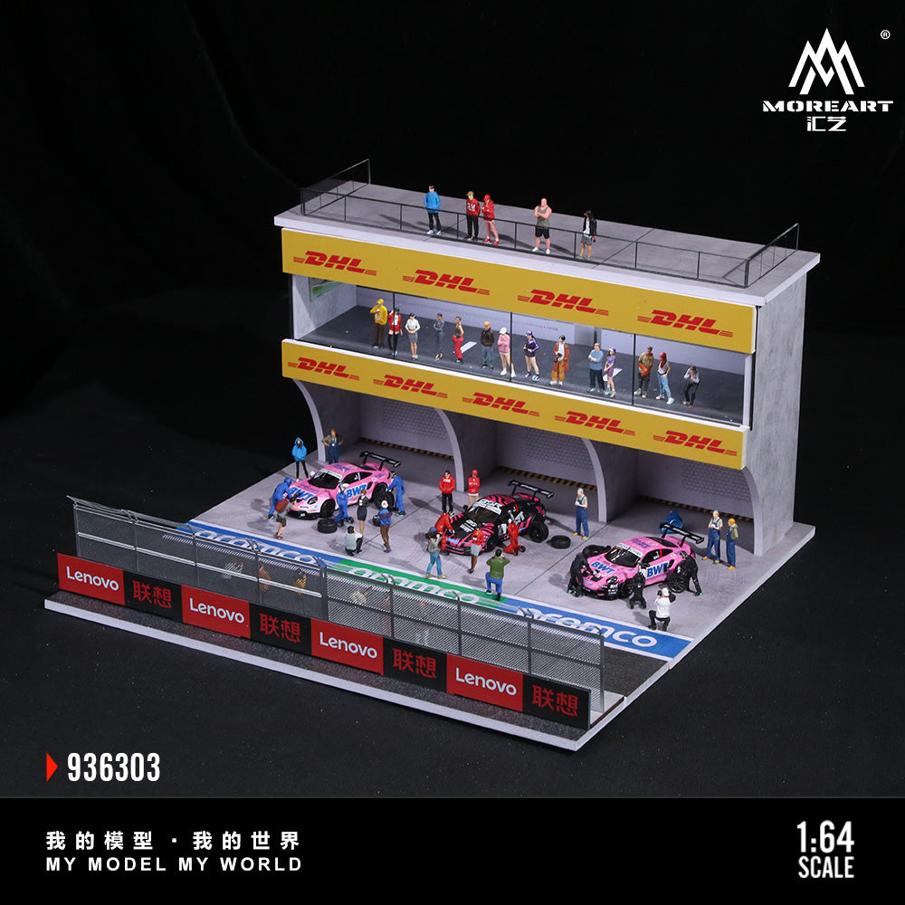 (Preorder) MoreArt 1:64 Porsche Cerrera Cup Asia THREE-DIMENSIONAL CUBE SENCE Diorama MO936303