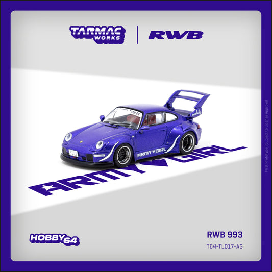 (Preorder) Tarmac Works 1:64 RWB 993 ARMY GIRL - Officially licensed by RWB T64-TL017-AG