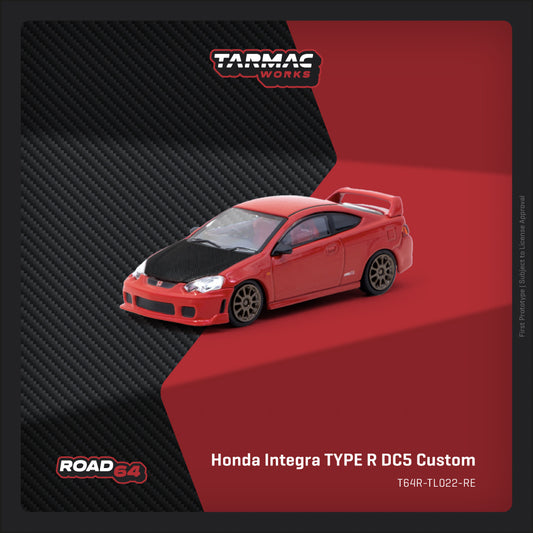 (Preorder) Tarmac Works 1:64 Honda Integra TYPE R DC5 Custom Red - licensed by Honda T64R-TL022-RE