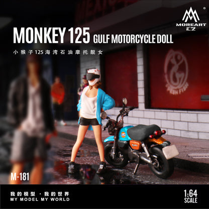 (Preorder) MoreArt 1:64 Monkey 125 Gulf Motorcycle Doll MO222181