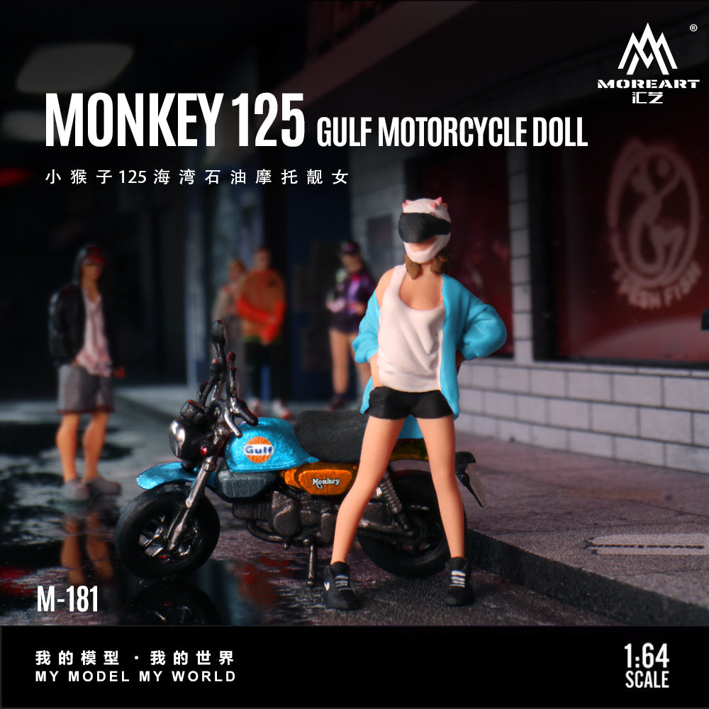 (Preorder) MoreArt 1:64 Monkey 125 Gulf Motorcycle Doll MO222181