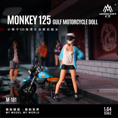 (Preorder) MoreArt 1:64 Monkey 125 Gulf Motorcycle Doll MO222181