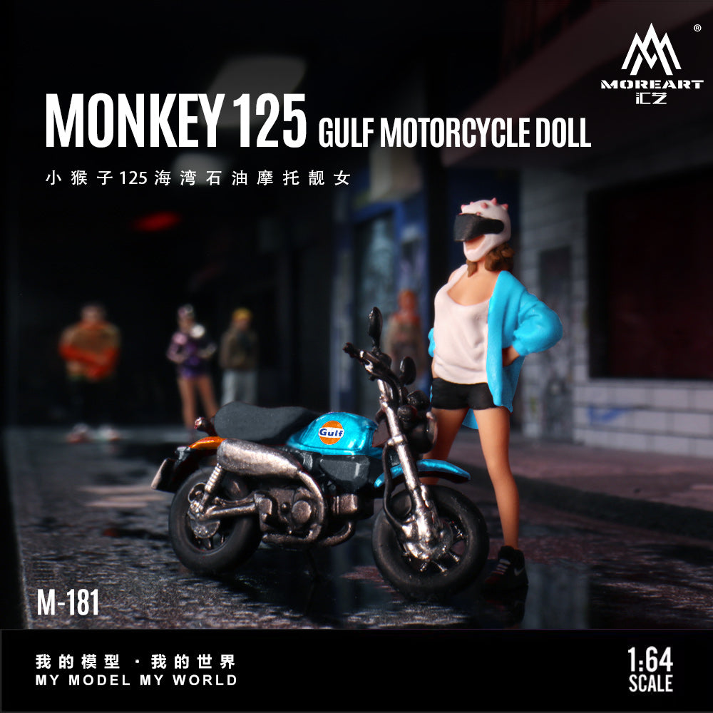 (Preorder) MoreArt 1:64 Monkey 125 Gulf Motorcycle Doll MO222181