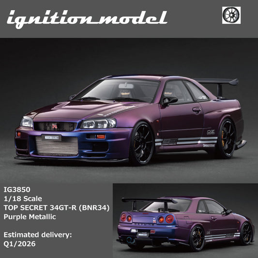 (Preorder) Ignition Model 1:18 TOP SECRET 34GT-R (BNR34) Purple Metallic IG3850