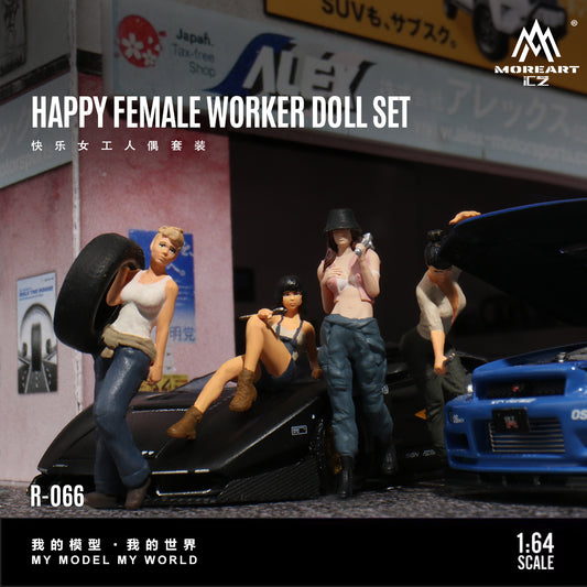 (Preorder) MoreArt 1:64 Happy Female Worker Doll Set MO223066