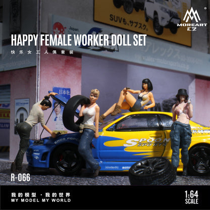 (Preorder) MoreArt 1:64 Happy Female Worker Doll Set MO223066