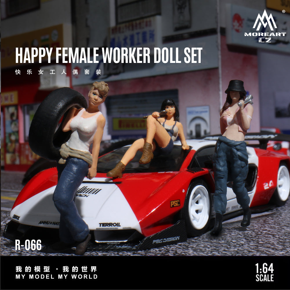 (Preorder) MoreArt 1:64 Happy Female Worker Doll Set MO223066
