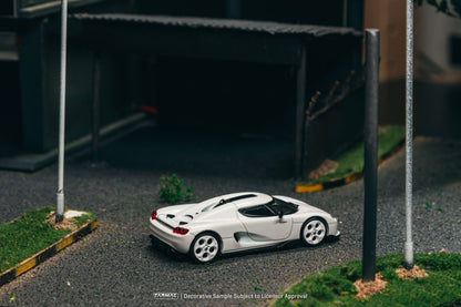 (Preorder) Tarmac Works 1:64 Koenigsegg CC850 White Model Car + Trading Cards Combo Set T64G-TL051-WH