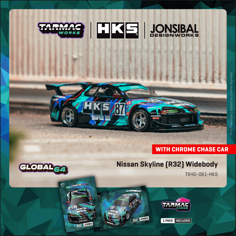 (Preorder) Tarmac Works 1:64 Nissan Skyline (R32) Widebody HKS T64G-061-HKS