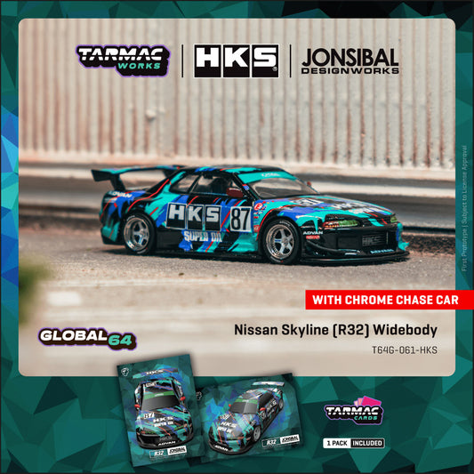 (Preorder) Tarmac Works 1:64 Nissan Skyline (R32) Widebody HKS T64G-061-HKS