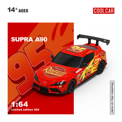 (Preorder) Cool Car 1:64 Toyota Supra A90 Lightning McQueen Livery CC647416