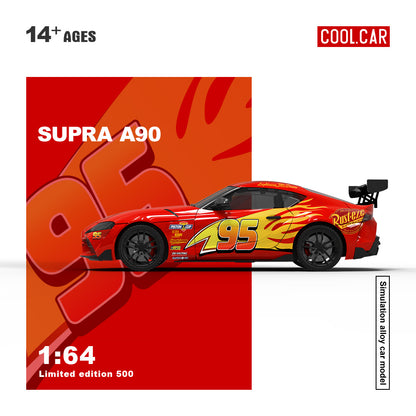(Preorder) Cool Car 1:64 Toyota Supra A90 Lightning McQueen Livery CC647416
