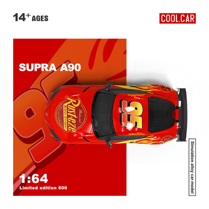(Preorder) Cool Car 1:64 Toyota Supra A90 Lightning McQueen Livery CC647416