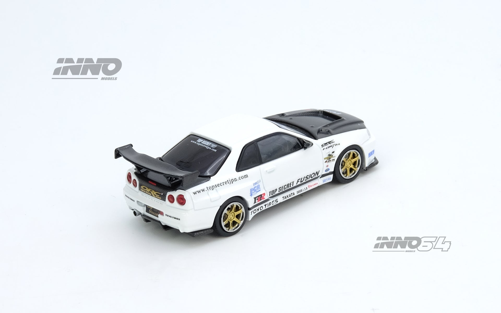 INNO 64 TOP SECRET 限定品 R34 (訳アリ) INNO64 1:64 Nissan GT-R R34 GOLD 