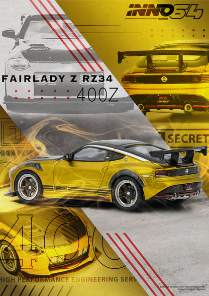 (Preorder) Inno64 1:64 TOP SECRET FAIRLADY Z (RZ34) Gold IN64-400ZTS-GOLD