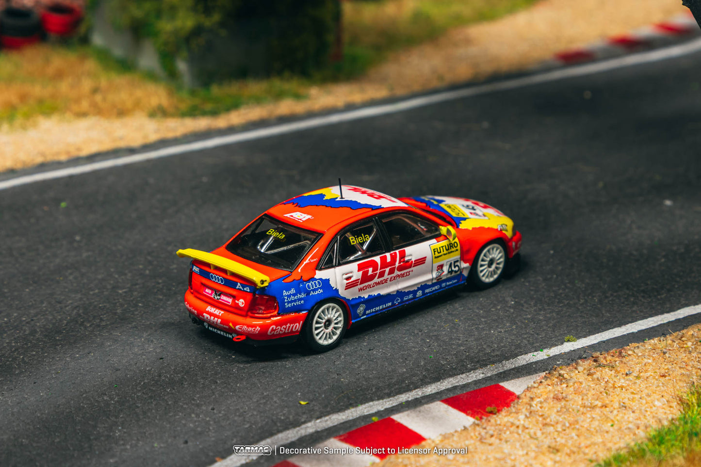 (Preorder) Tarmac Works 1:64 Audi A4 Quattro Super Tourenwagen Cup 1998 Frank Biela T64-077-98STW45