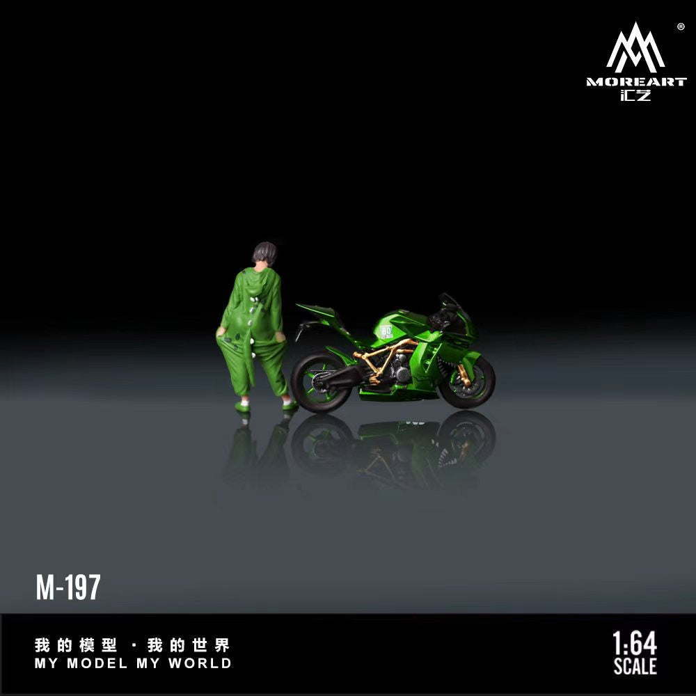 (Preorder) MoreArt 1:64 KTM1190 GREEN/PINK Tyrannosaurus Motorcycle Doll MO222197/MO222198 [2 Colors]