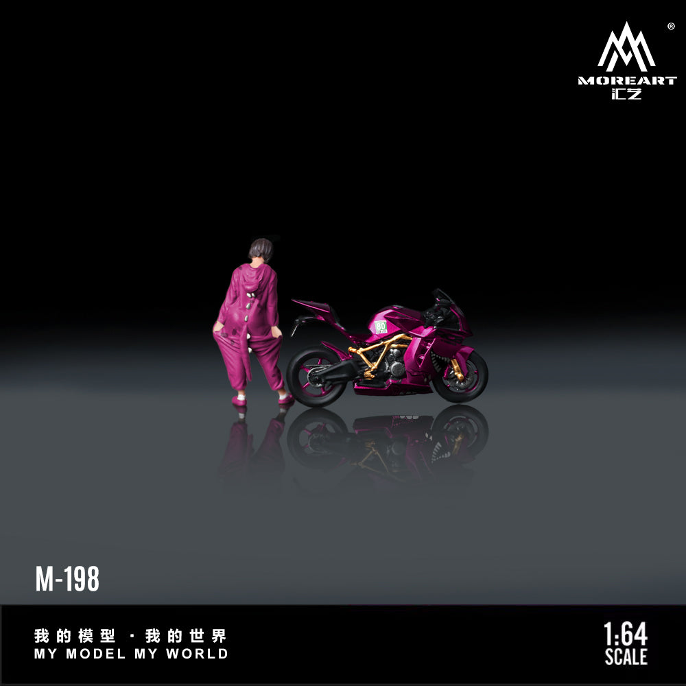 (Preorder) MoreArt 1:64 KTM1190 GREEN/PINK Tyrannosaurus Motorcycle Doll MO222197/MO222198 [2 Colors]