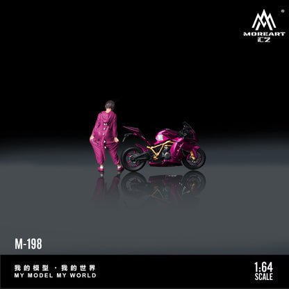(Preorder) MoreArt 1:64 KTM1190 GREEN/PINK Tyrannosaurus Motorcycle Doll MO222197/MO222198 [2 Colors]