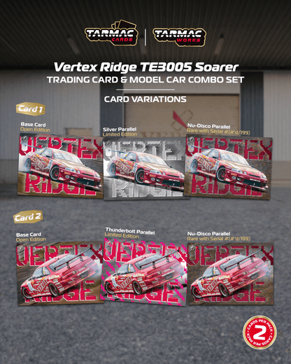 (Preorder) Tarmac Works 1:64 Vertex Ridge TE3005 Soarer Model Car + Trading Cards Combo Set T64G-080-TE3005