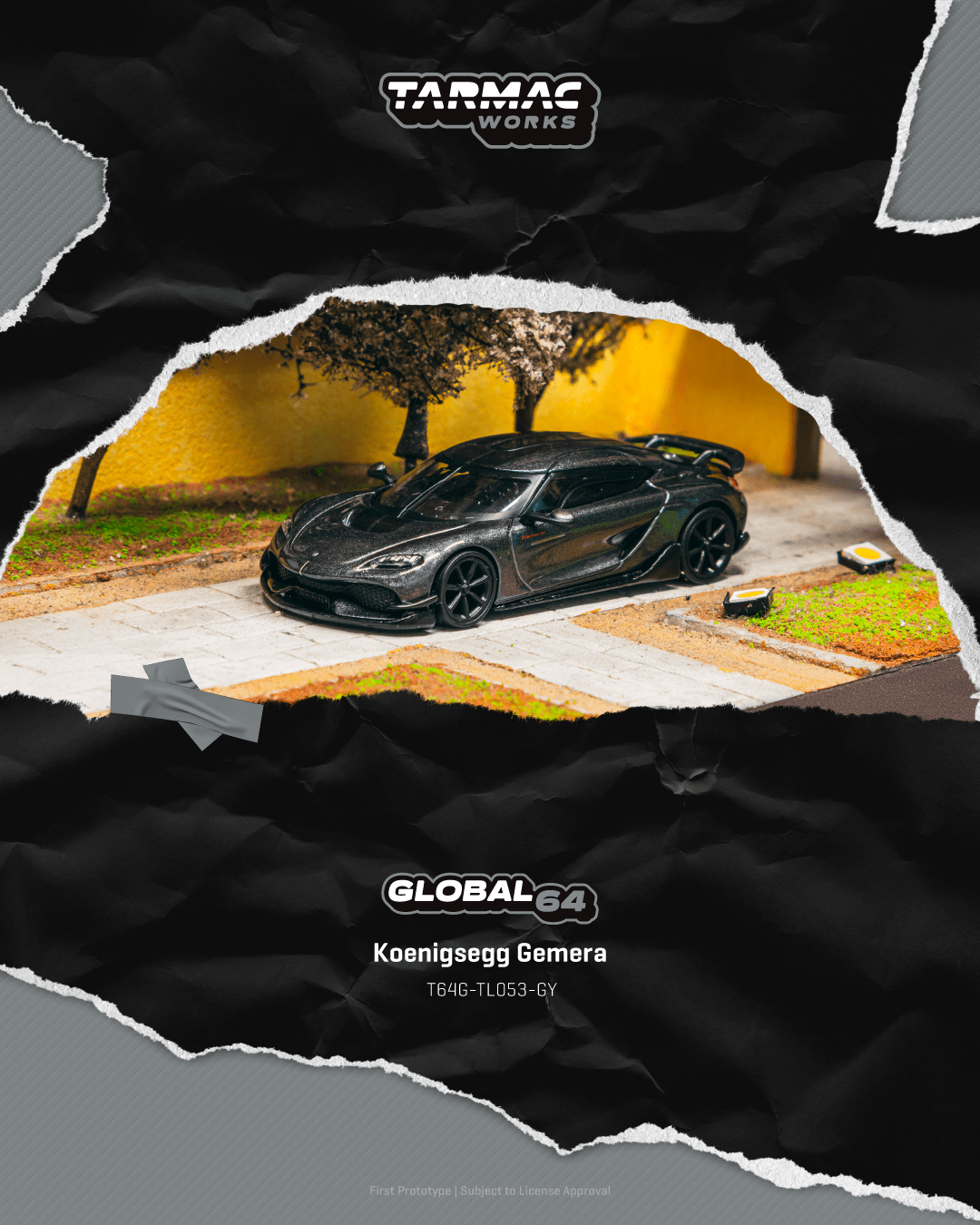 (Preorder) Tarmac Works 1:64 Koenigsegg Gemera Grey T64G-TL053-GY