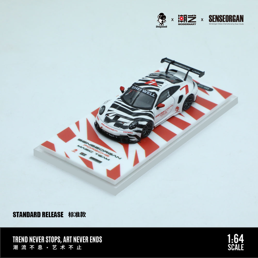 ModernArt 1:64 Porsche 911 CUP Black & White Thorn #7 Standard