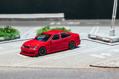 (Preorder) Tarmac Works 1:64 VERTEX Toyota Aristo JZS161 Red Model Car + Trading Cards Combo Set T64G-081-RE