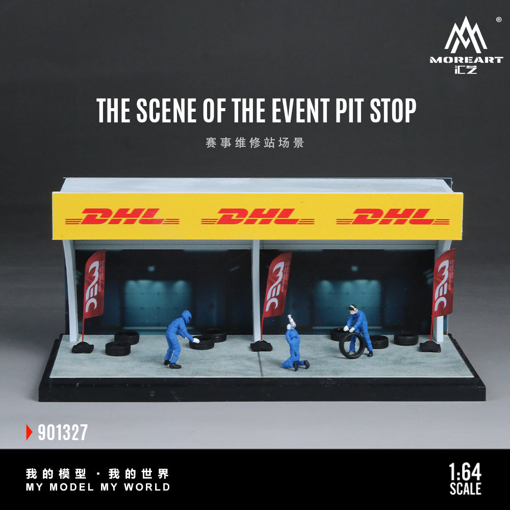 MoreArt 1:64 THE SCENE OF THE EVENT PIT STOP (DHL) DIORAMA