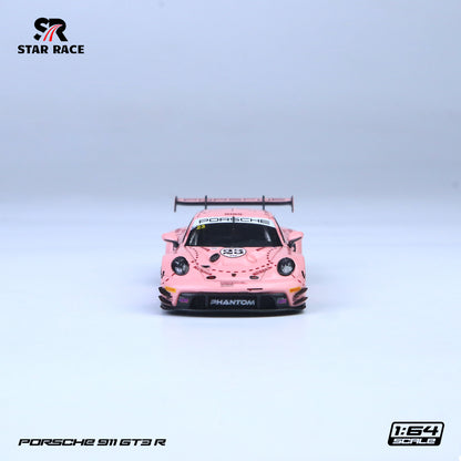Model of a pink Porsche 911 GT3 R car on a white background with 'Star Race' branding.
