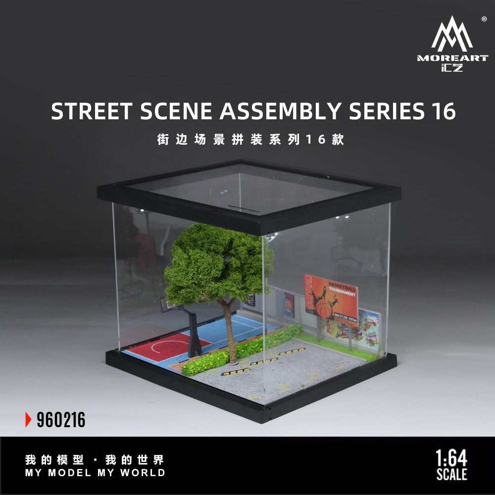 Model street scene assembly series 16 by MOREART on a dark background