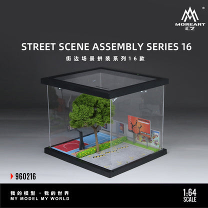 Model street scene assembly series 16 by MOREART on a dark background