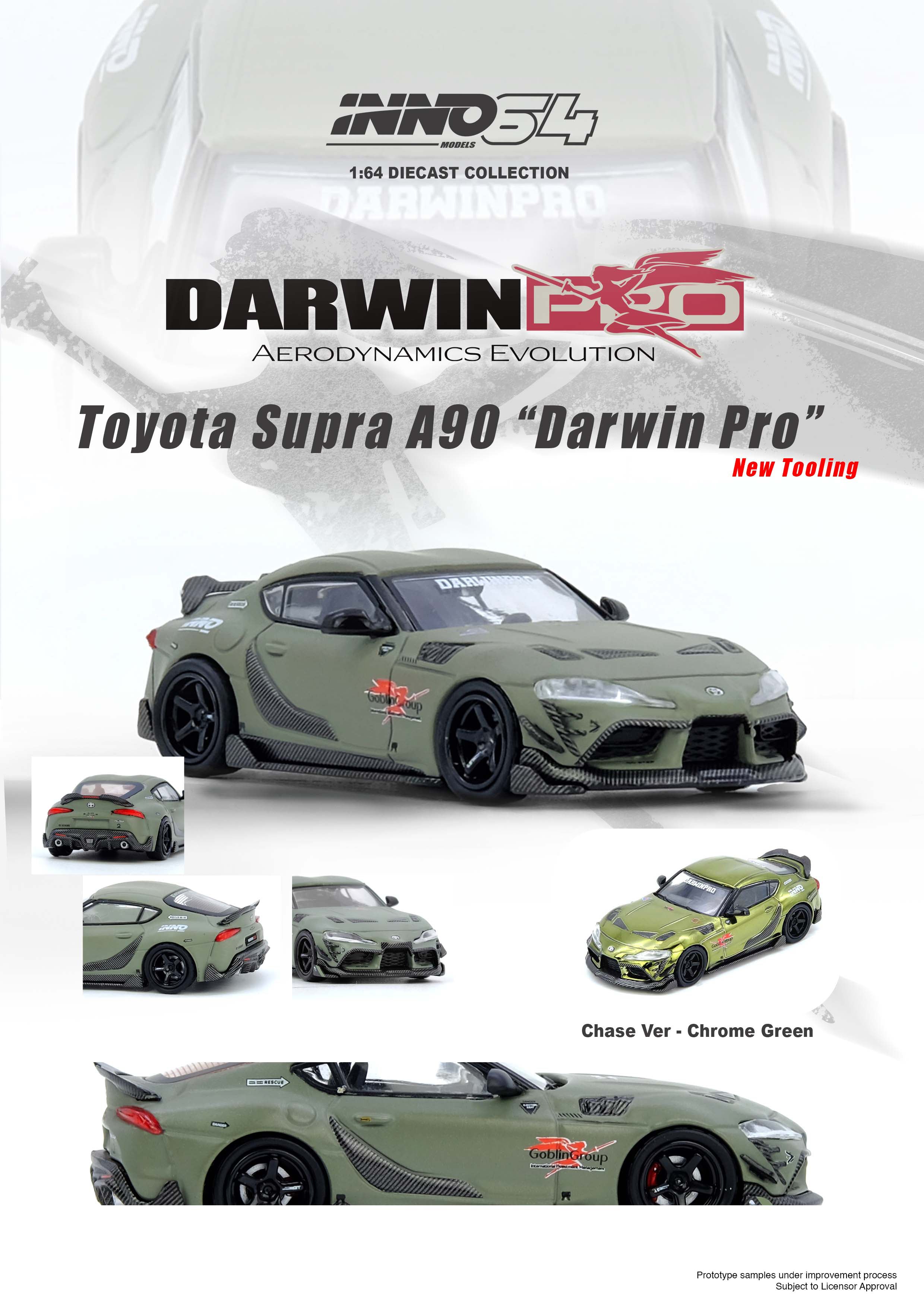 Inno64 1:64 TOYOTA SUPRA A90 DARWIN PRO Matt Green IN64-A90DP