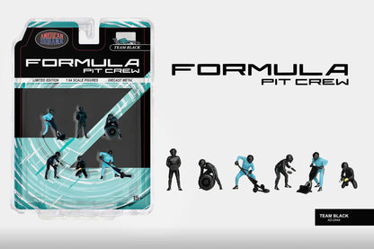 Formula Pit Crew toy figures packaging with figures displayed on a white background