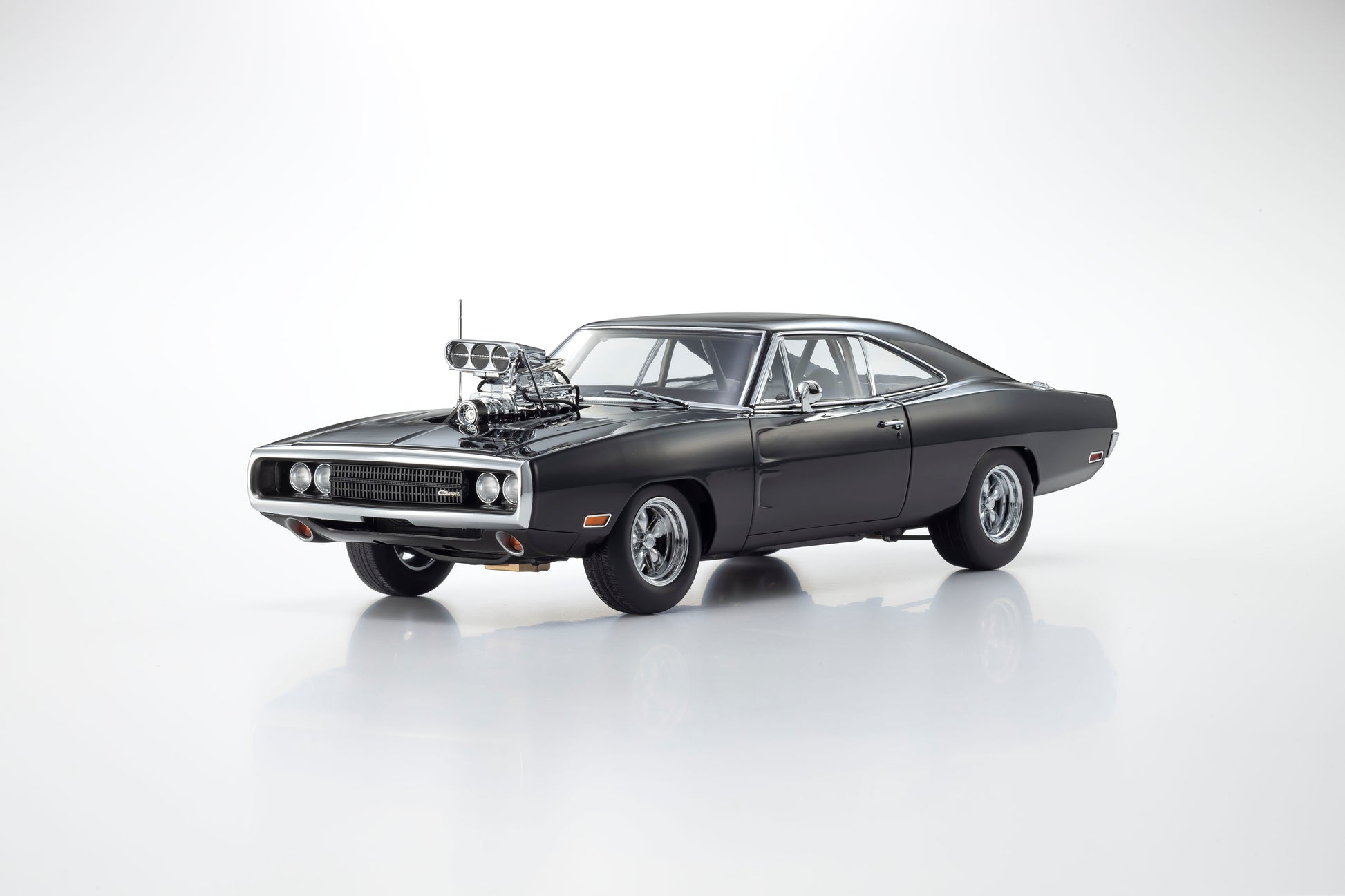 Model of a classic muscle car on a white background