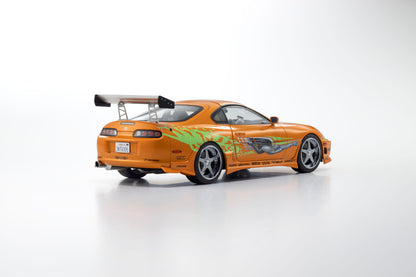 Model car with a design resembling a high-speed vehicle on a white background