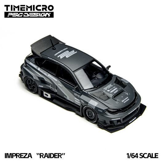 Model car of a Subaru Impreza 'Raider' by Timemicro on a white background