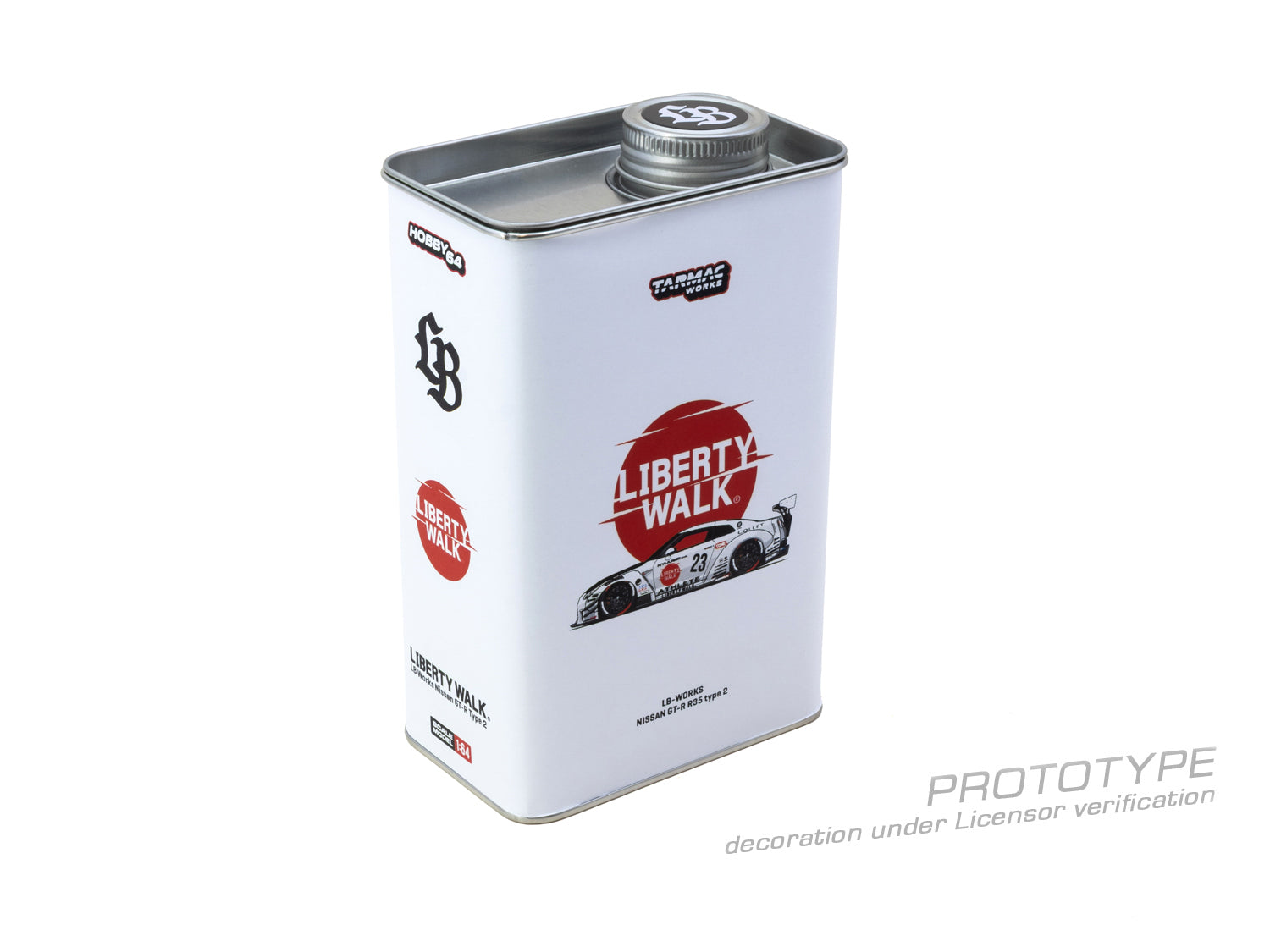 Liberty Walk oil can on a white background