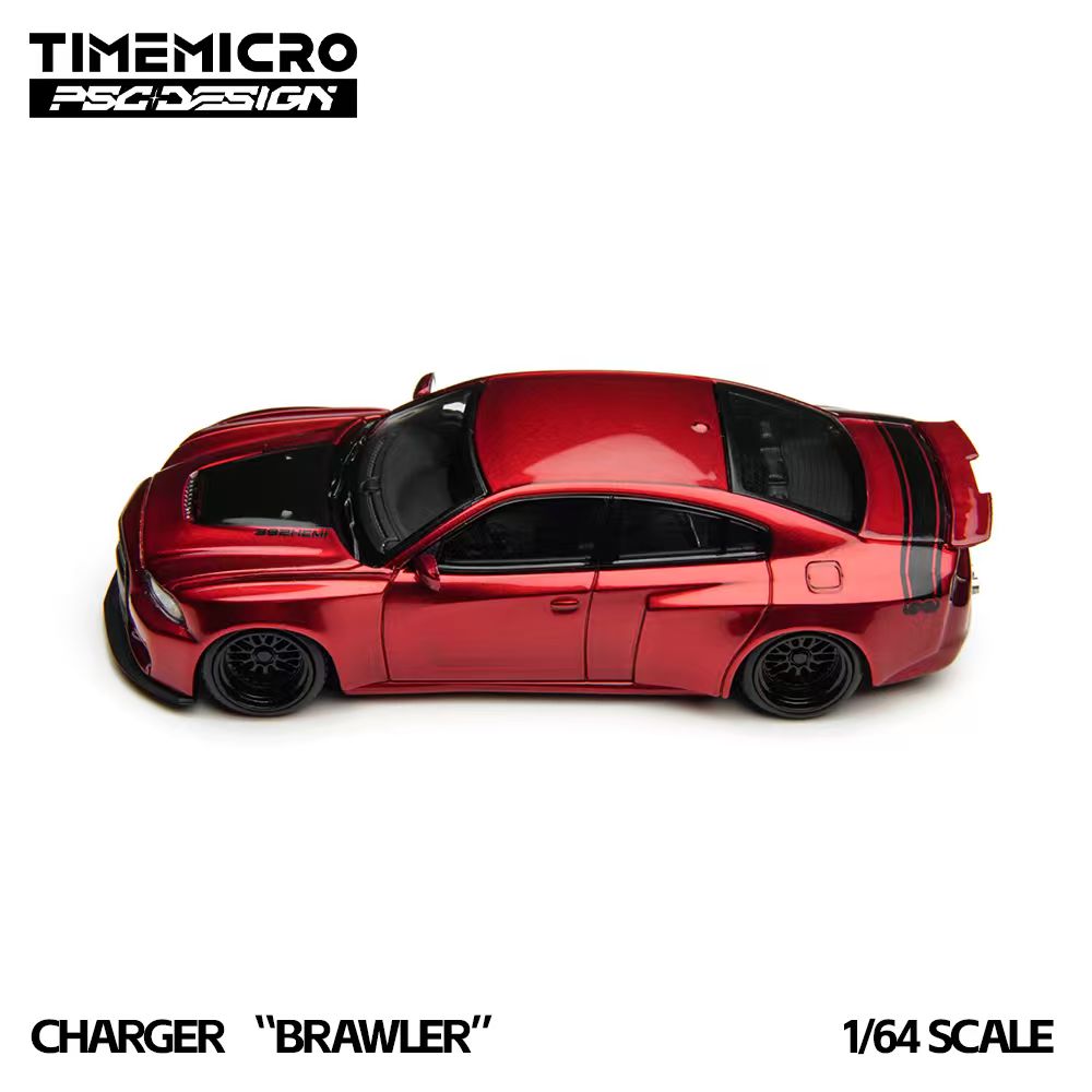 Red model car with 'Brawler' on a white background, featuring Timemicro branding.