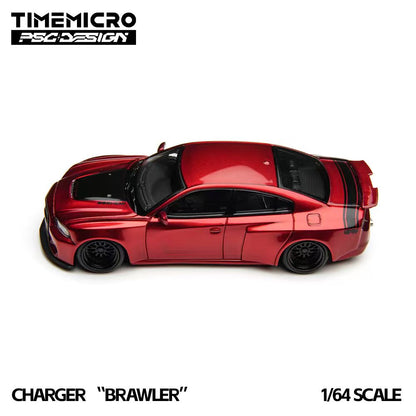Red model car with 'Brawler' on a white background, featuring Timemicro branding.