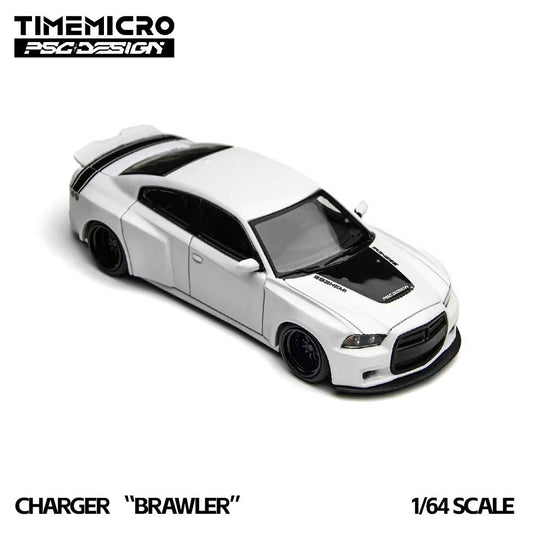 Model car of a Dodge Charger 'Brawler' by Timemicro on a white background