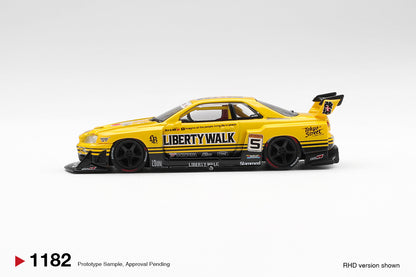 Yellow car model with Liberty Walk branding on a white background