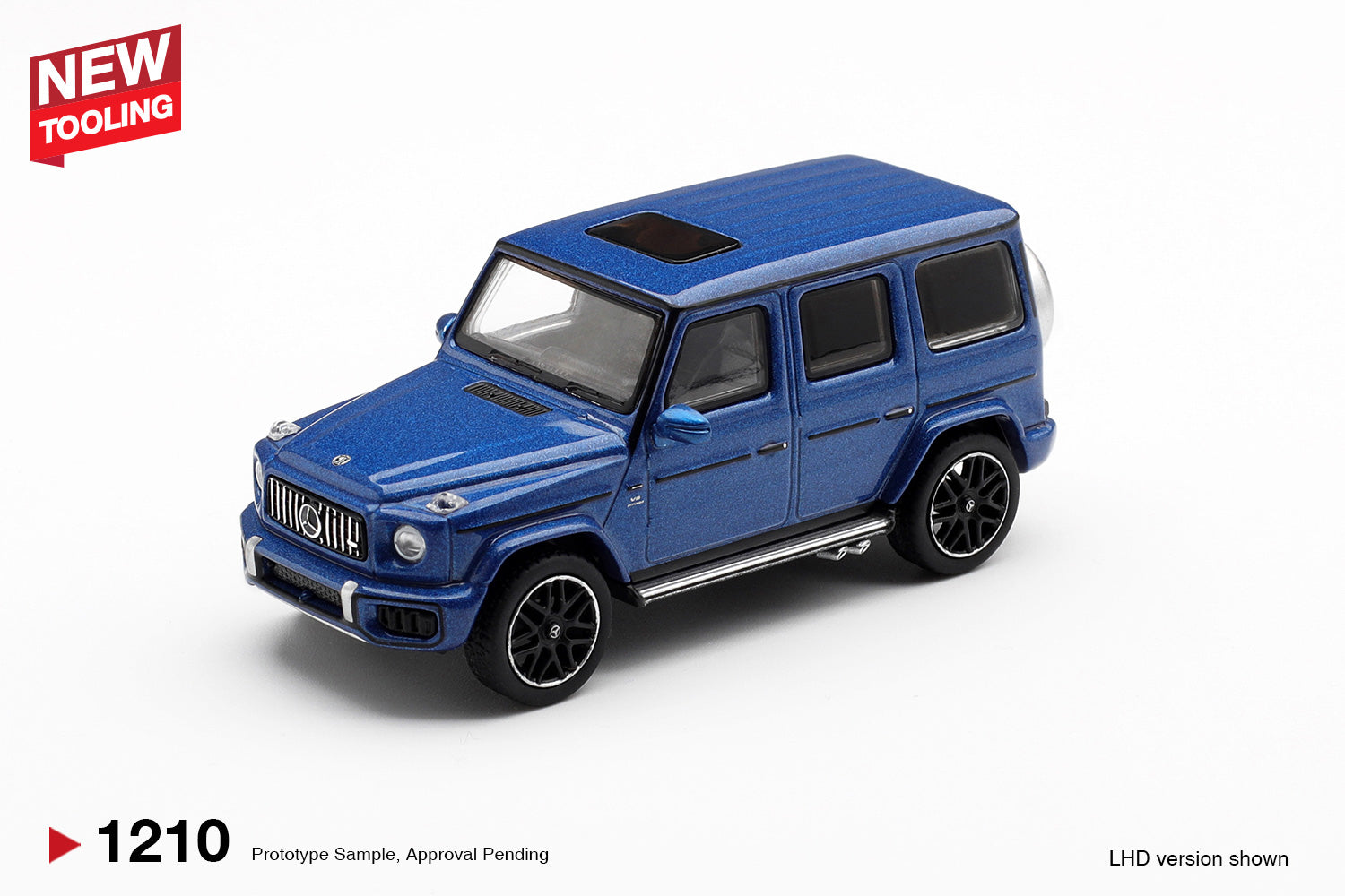 Blue model SUV on a white background with 'NEW TOOLING' label.