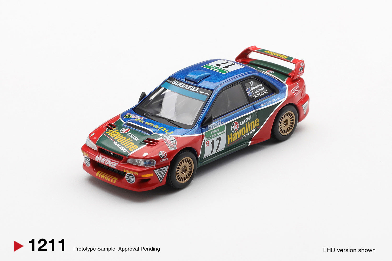 Model car with racing livery on a white background